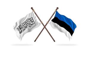 islamisches emirat afghanistan gegen estland zwei länderflaggen foto