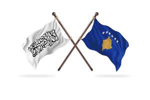 islamisches emirat afghanistan gegen kosovo zwei länderflaggen foto