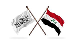 islamisches emirat afghanistan gegen irak zwei länderflaggen foto