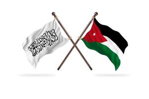 islamisches emirat afghanistan gegen jordanien zwei länderflaggen foto