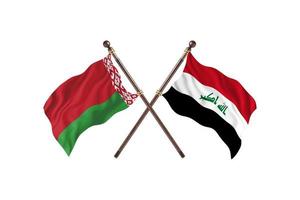 weißrussland gegen irak zwei länderflaggen foto