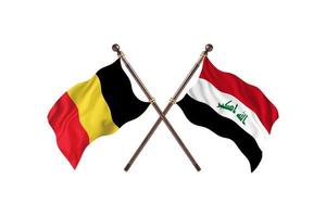 belgien gegen irak zwei länderflaggen foto