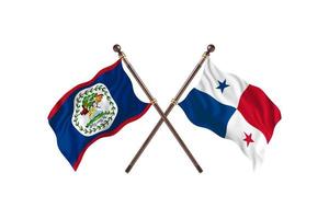 belize versus panama zwei länderflaggen foto