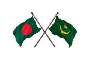 bangladesch gegen mauretanien zwei länderflaggen foto