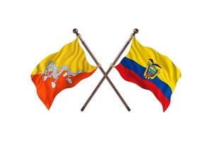 bhutan gegen ecuador zwei länderflaggen foto