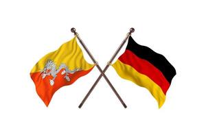bhutan gegen deutschland zwei länderflaggen foto