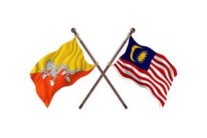 bhutan gegen malaysia zwei länderflaggen foto