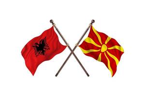 albanien gegen mazedonien zwei länderflaggen foto