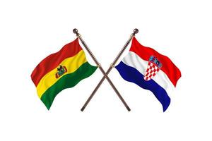 bolivien gegen kroatien zwei landesflaggen foto