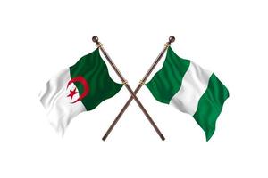 Algerien gegen Nigeria zwei Landesflaggen foto