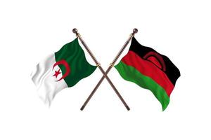 algerien gegen malawi zwei länderflaggen foto