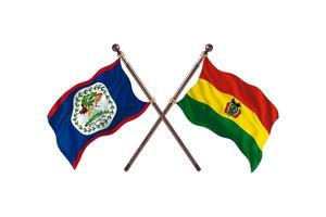 belize gegen bolivien zwei länderflaggen foto