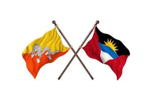 bhutan gegen antigua und barbuda zwei länderflaggen foto