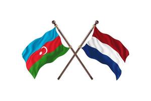 aserbaidschan gegen niederlande zwei landesflaggen foto