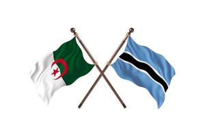 algerien gegen botswana zwei länderflaggen foto