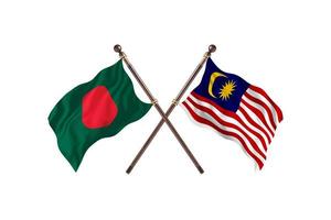 bangladesch gegen malaysia zwei länderflaggen foto