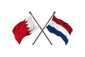 Bahrain gegen die Niederlande zwei Landesflaggen foto