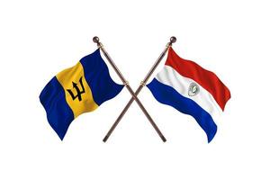 barbados gegen paraguay zwei länderflaggen foto