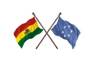 bolivien gegen mikronesien zwei länderflaggen foto
