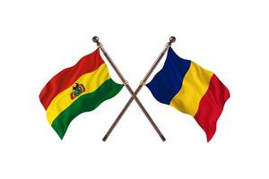bolivien gegen rumänien zwei länderflaggen foto