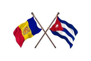 andorra gegen kuba zwei landesflaggen foto
