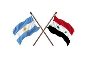 argentinien gegen syrien zwei länderflaggen foto