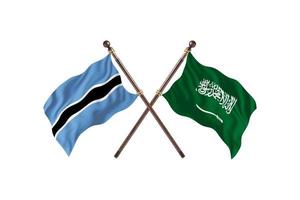 botswana gegen saudi-arabien zwei länderflaggen foto