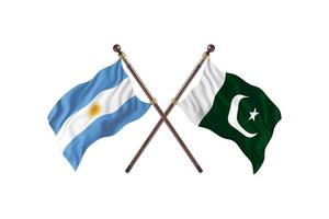 argentinien gegen pakistan zwei länderflaggen foto