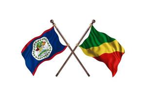 belize versus kongo republik der zwei landesflaggen foto