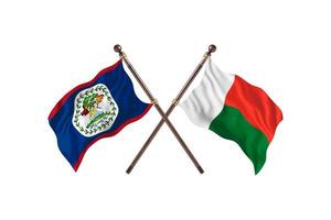 belize versus madagaskar zwei länderflaggen foto