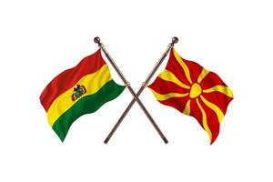 bolivien gegen mazedonien zwei länderflaggen foto