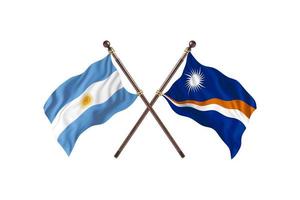 argentinien gegen marshallinseln zwei landesflaggen foto