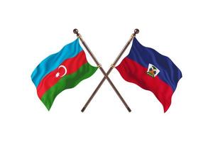 aserbaidschan gegen haiti zwei länderflaggen foto