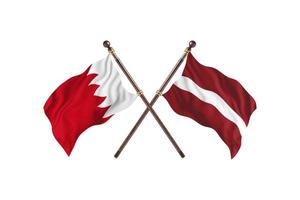 Bahrain gegen Lettland zwei Landesflaggen foto