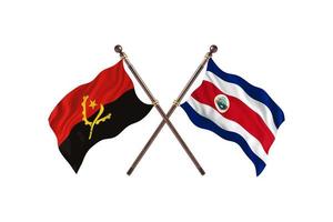 angola gegen costa rica zwei länderflaggen foto