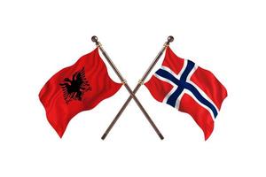 Albanien gegen Norwegen zwei Landesflaggen foto