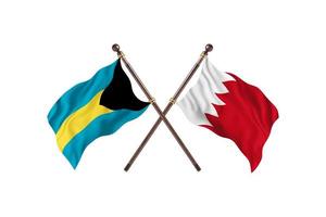 bahamas gegen bahrain zwei länderflaggen foto