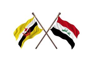 brunei gegen irak zwei länderflaggen foto