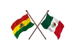 bolivien gegen mexiko zwei länderflaggen foto