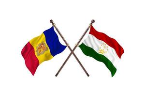 andorra gegen tadschikistan zwei länderflaggen foto