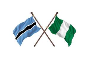 botswana gegen nigeria zwei landesflaggen foto