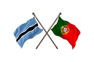 botswana gegen portugal zwei landesflaggen foto