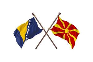 bosnien gegen mazedonien zwei länderflaggen foto
