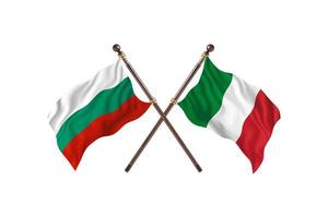 bulgarien gegen italien zwei landesflaggen foto