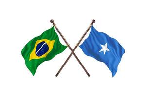 brasilien gegen somalia zwei landesflaggen foto