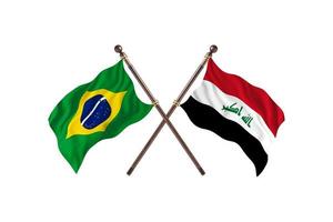 brasilien gegen irak zwei länderflaggen foto