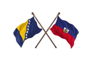 bosnien gegen haiti zwei länderflaggen foto