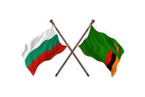 Bulgarien gegen Sambia zwei Länderflaggen foto
