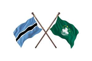 botswana versus macau zwei länderflaggen foto