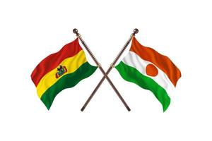 bolivien gegen niger zwei länderflaggen foto